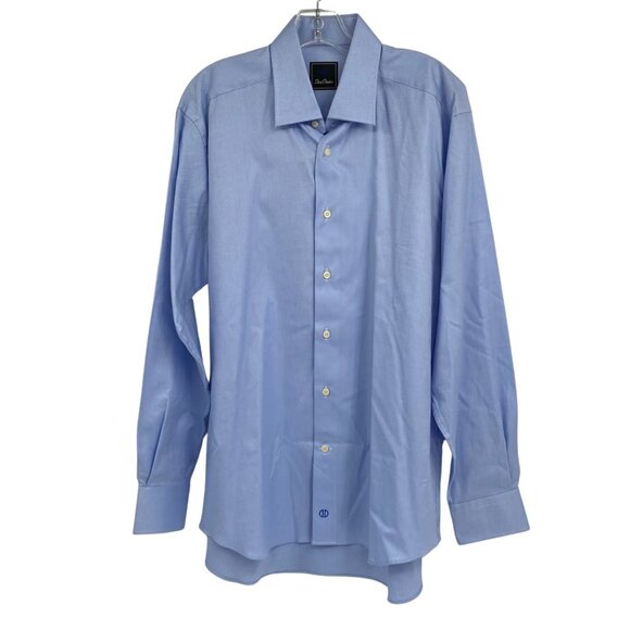 David Donahue Blue Casual Button Up Shirt | Size 16 Regular - Picture 1 of 5